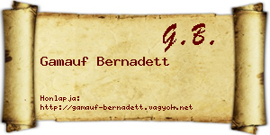 Gamauf Bernadett névjegykártya